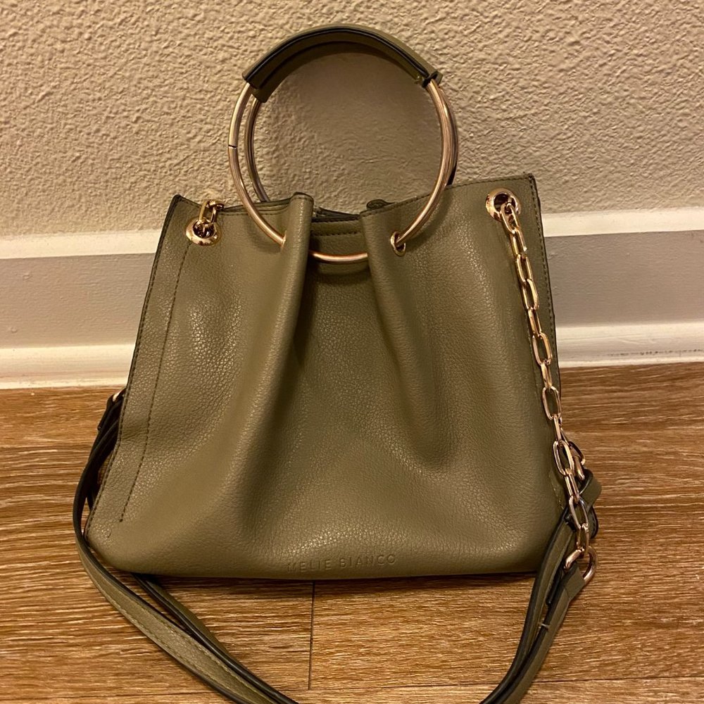 Melie Bianco Olive Top Handle Bag with Straps